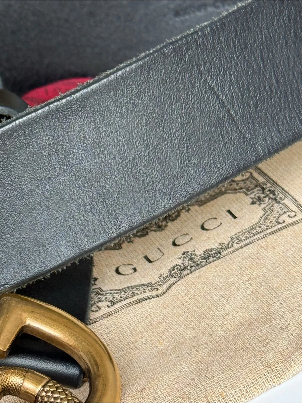 Authentic Gucci Kingsnake GG Buckle Leather Belt | Box, Dust Bag Included